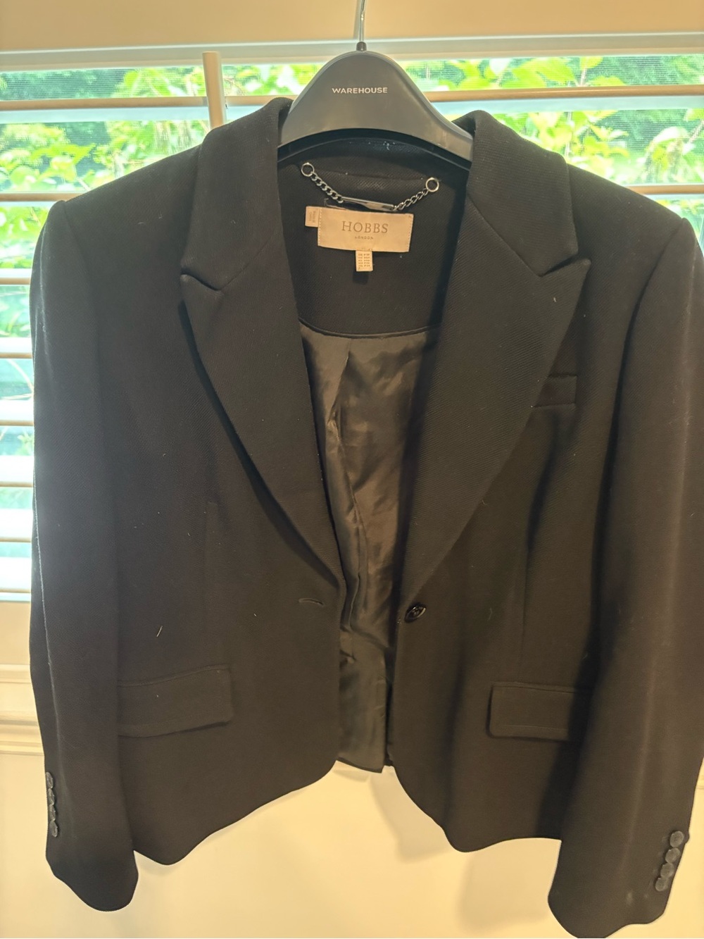 Hobbs Maya Black Women's Tailored Single-Button Blazer